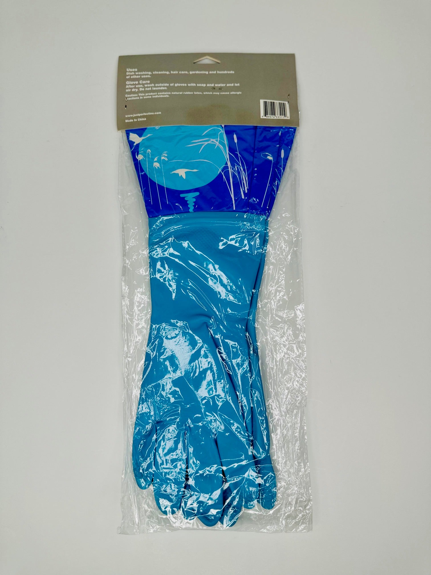 Natural Rubber Latex Cleaning Gloves Blue (2 Pair Set)