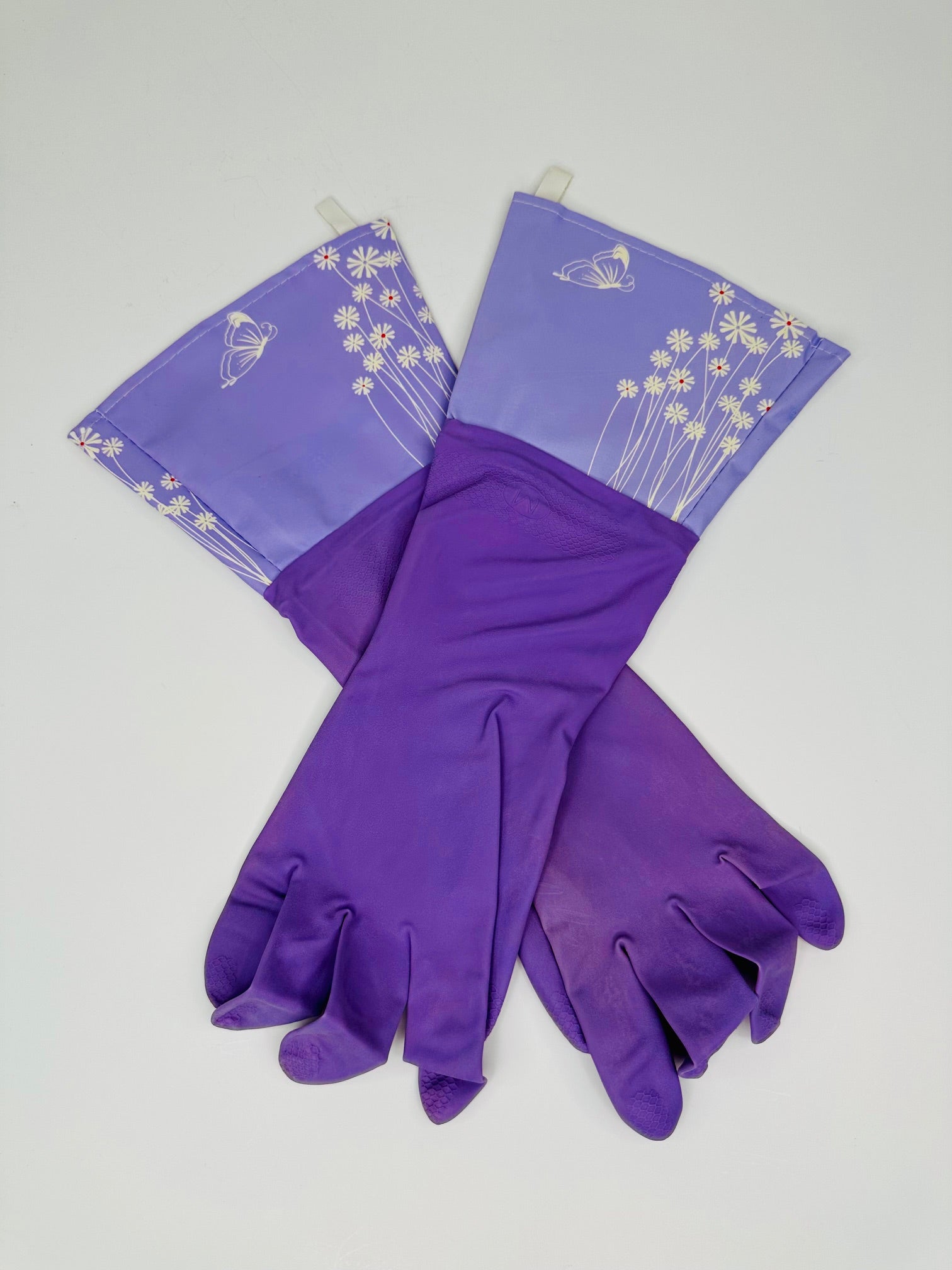 Natural Rubber Latex Cleaning Gloves Purple (2 Pair Set)