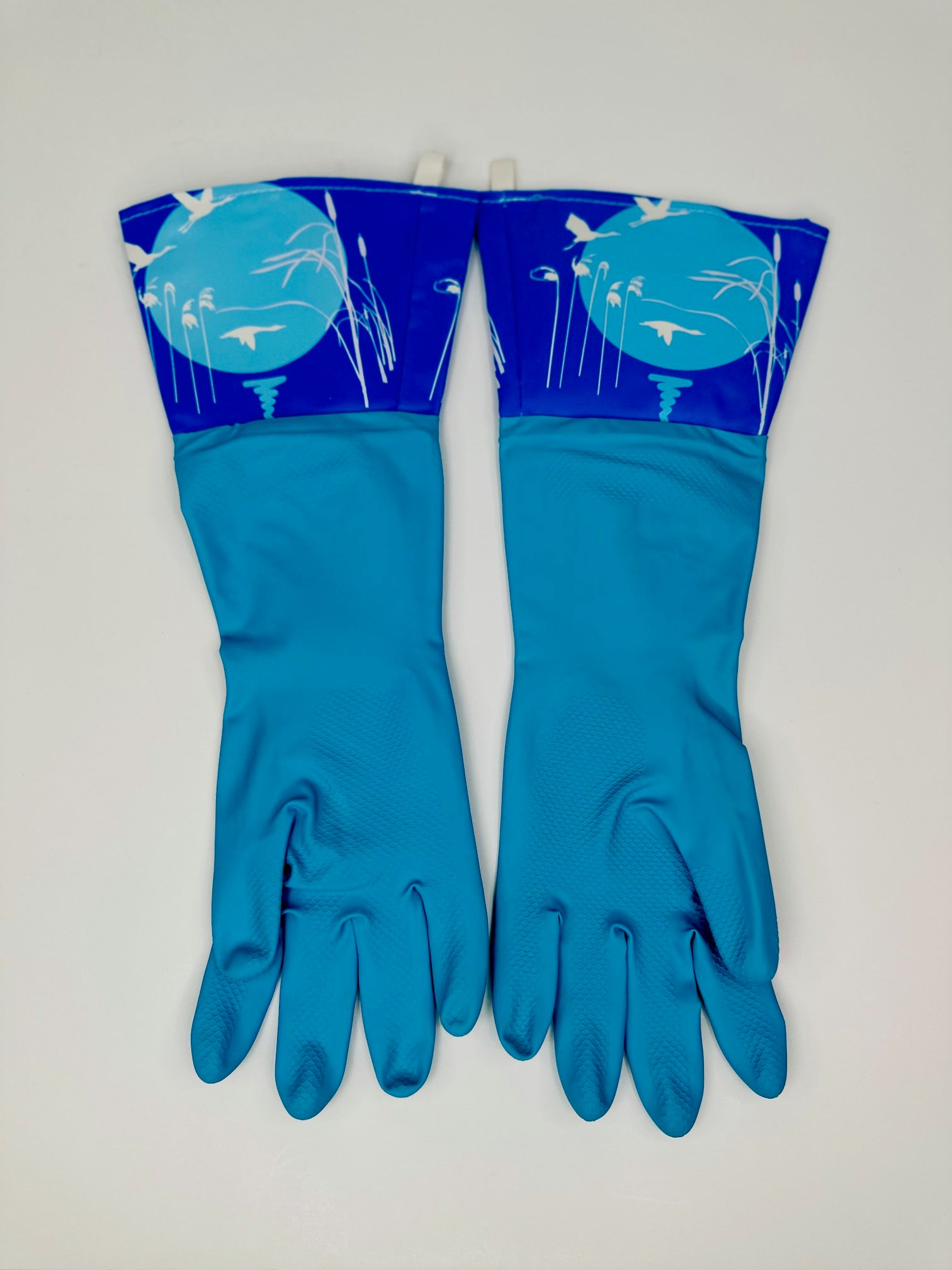 Natural Rubber Latex Cleaning Gloves Blue (2 Pair Set)
