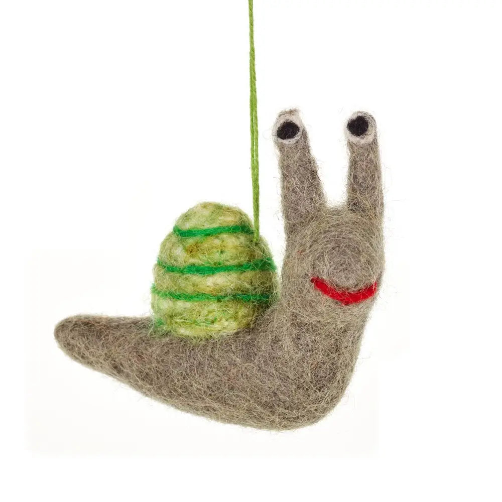 Handmade Felt Biodegradable Happy Snail Ornament