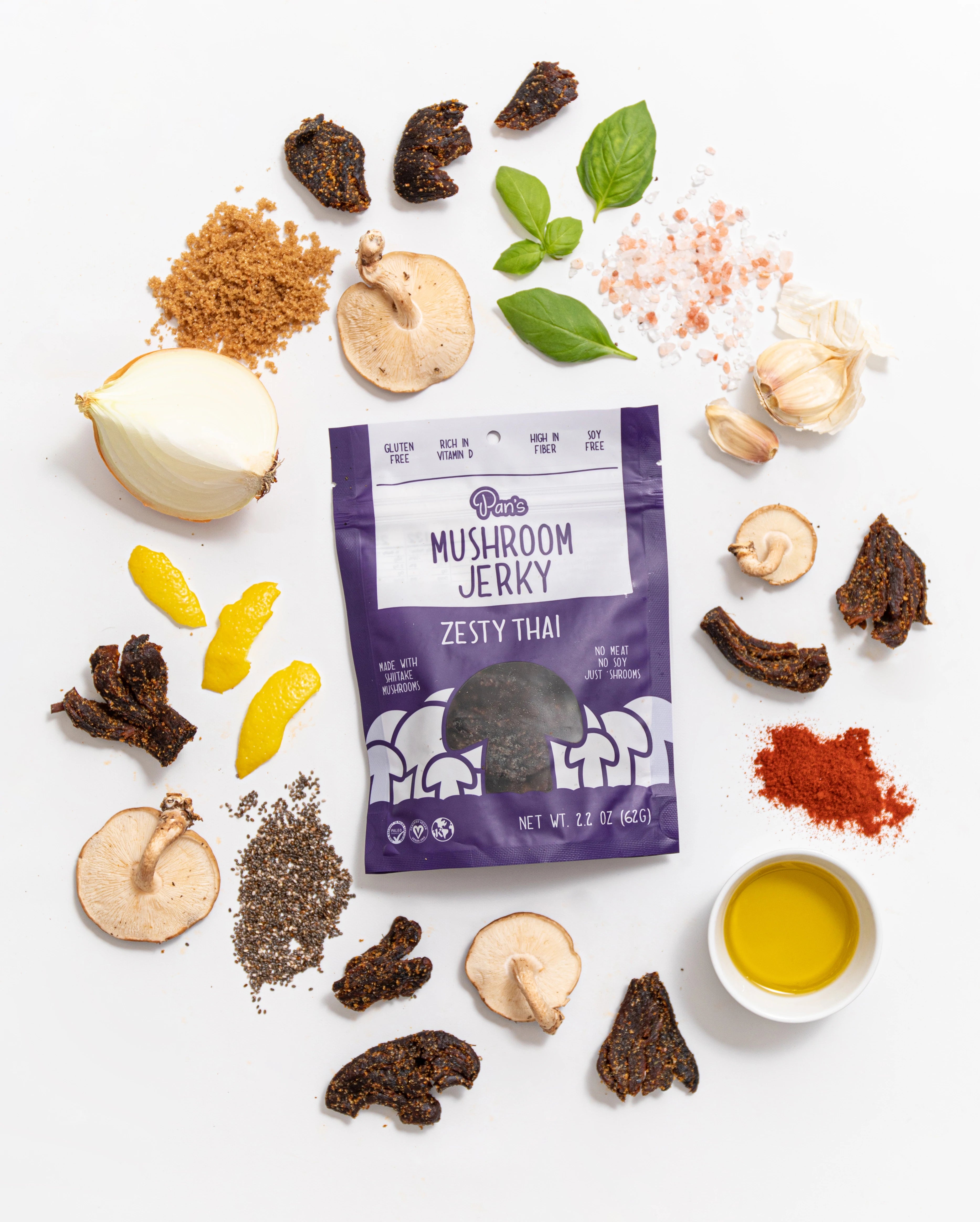 Mushroom Jerky Zesty Thai Single Pack